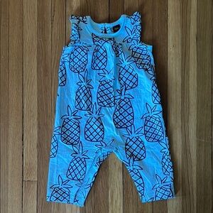 TEA Collection Blue Pineapple Print Baby Romper